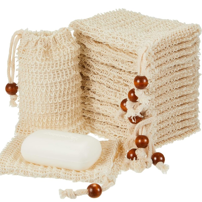 Soap Making Supplies Wholesale - 40 Pack Exfoliating Soap Bag Natural