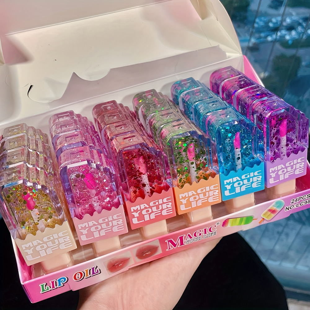 Shea Butter Raw - 24pcs Cute Ice Cream Sequin Lip