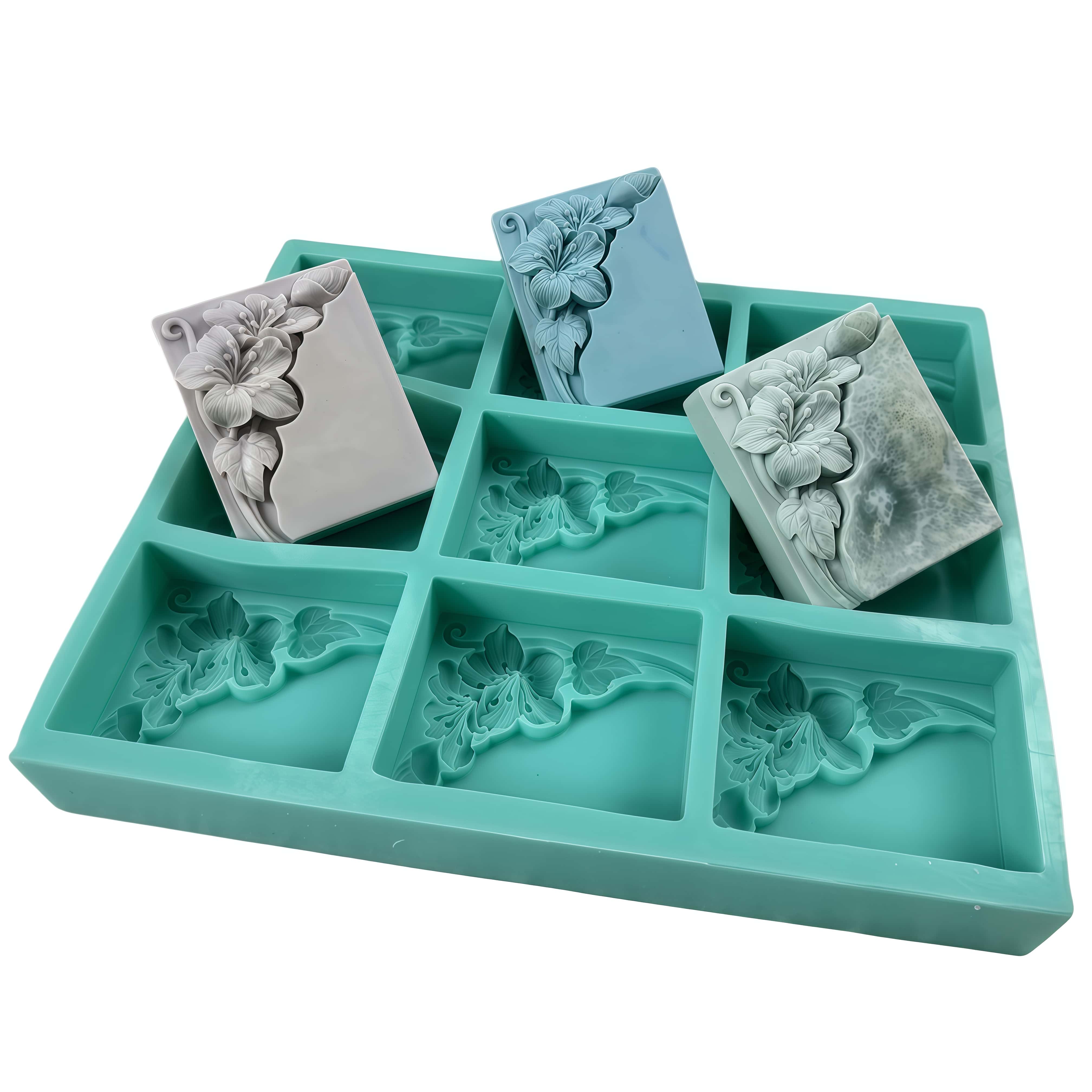 Soap Making Gloves - 9 Cavities Tung Flower Soap Mold
