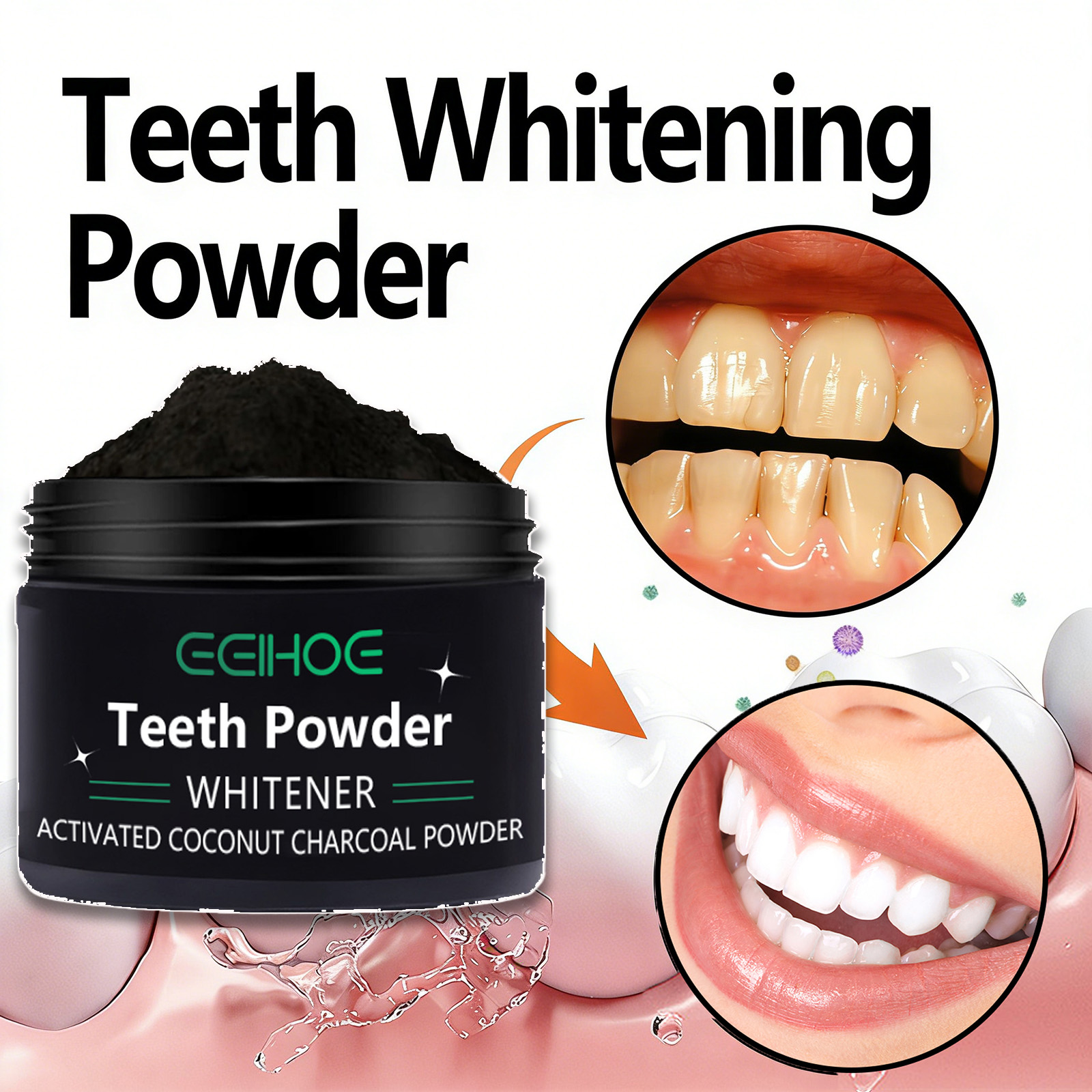 Activated Charcoal Powder - Natural Teeth Whitening Powder Cleaning &