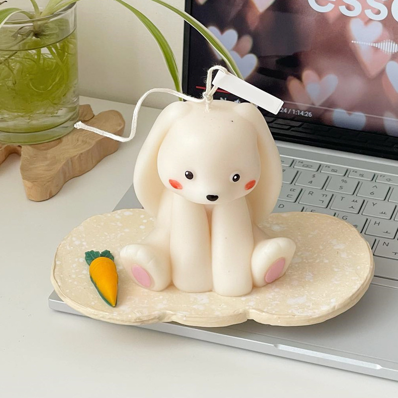 Soap Making In Home - Sitting Rabbit Silicone Candle Mold 3D