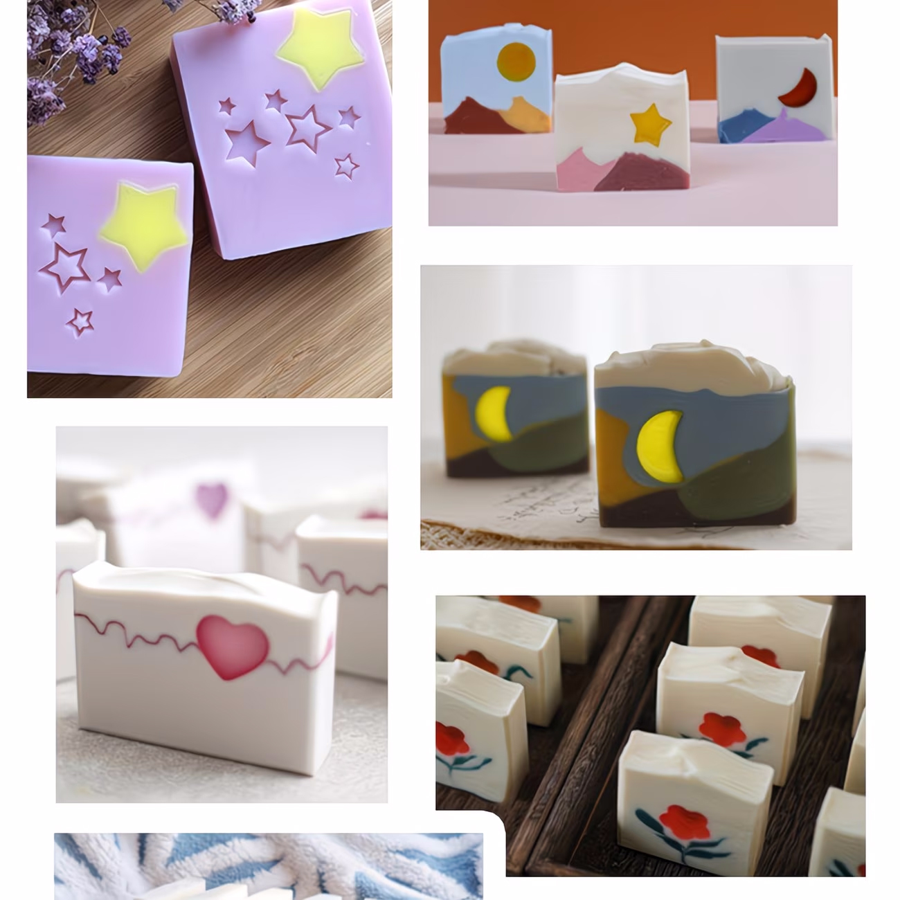 Soap Making Youtube - Silicone Tube Mold Star Heart Flower