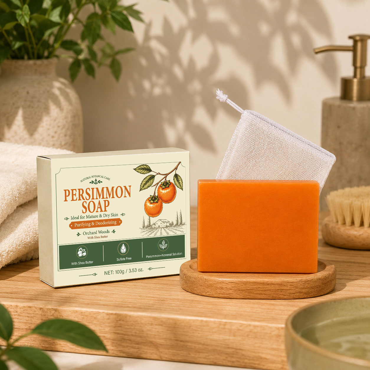 Persimmon Soap Bar For Men and - Shea Butter Raw review and price