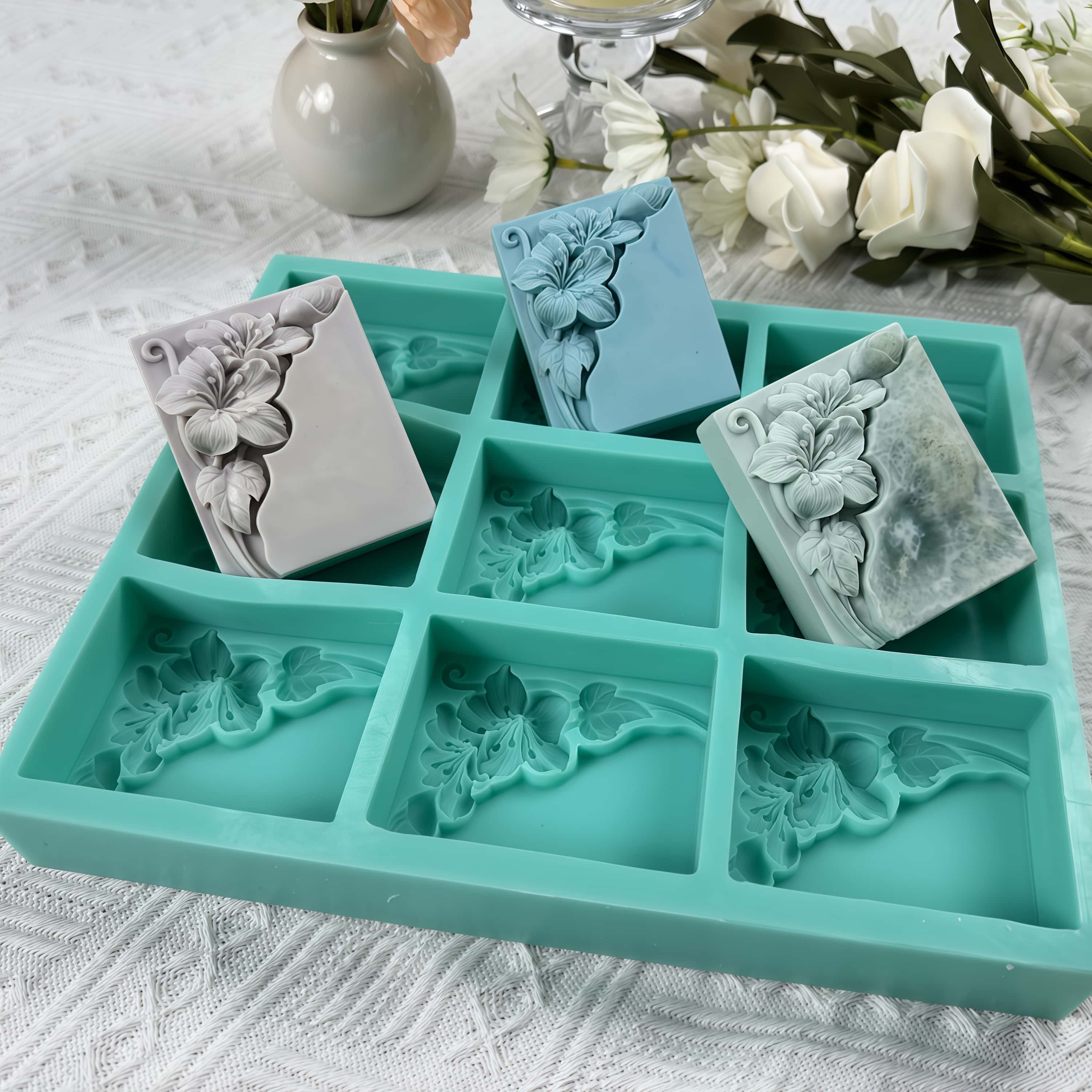9 Cavities Tung Flower Soap Mo - Soap Making Gloves review and price