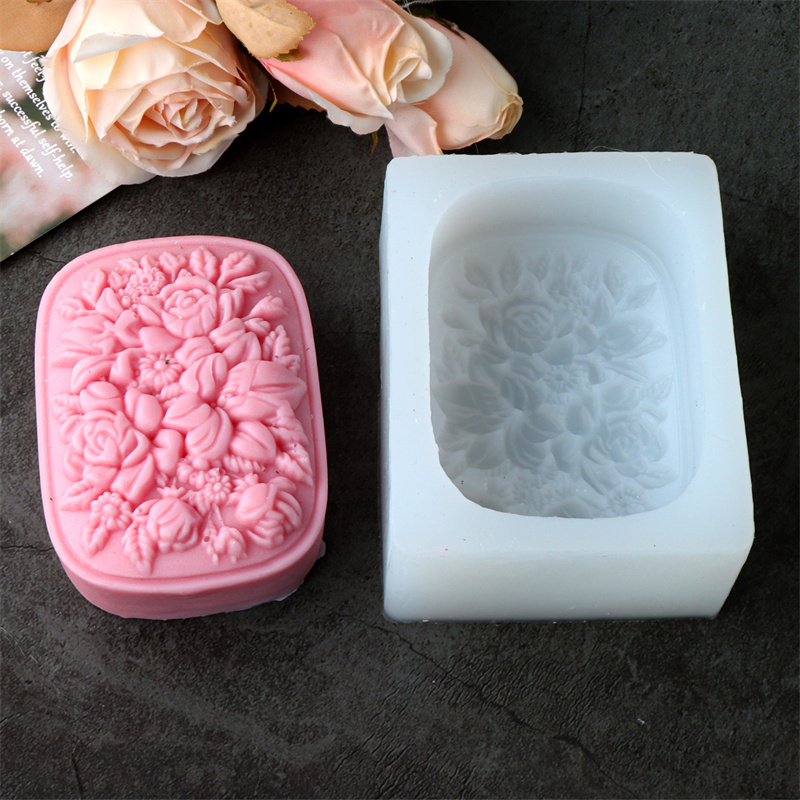 Square Floral Silicone Soap Mo - Soap Making In Home review and price