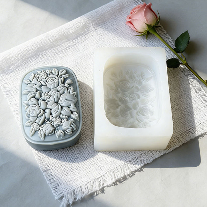 Square Floral Silicone Soap Mo - Soap Making In Home review and price
