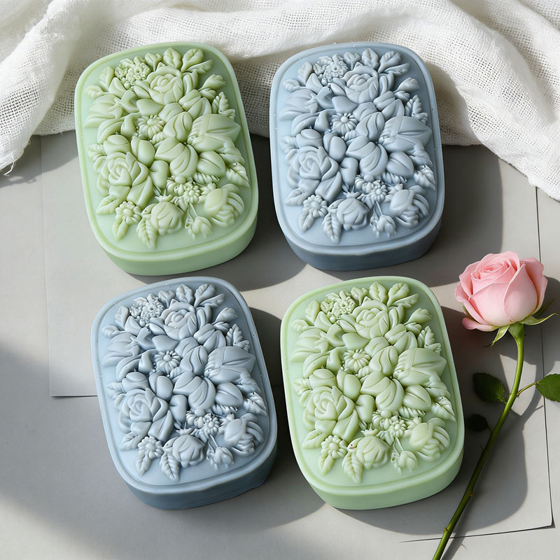 Square Floral Silicone Soap Mo - Soap Making In Home review and price